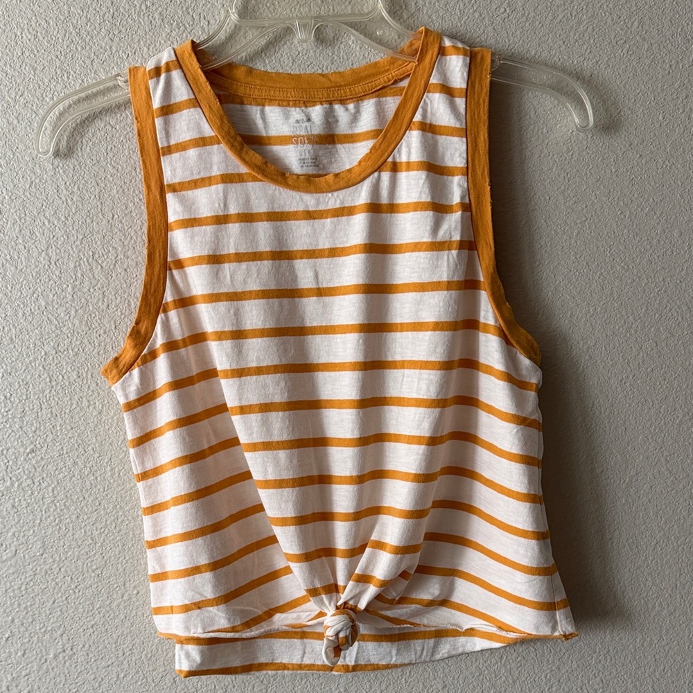 Aerie Striped Tank Top with Knot Detail